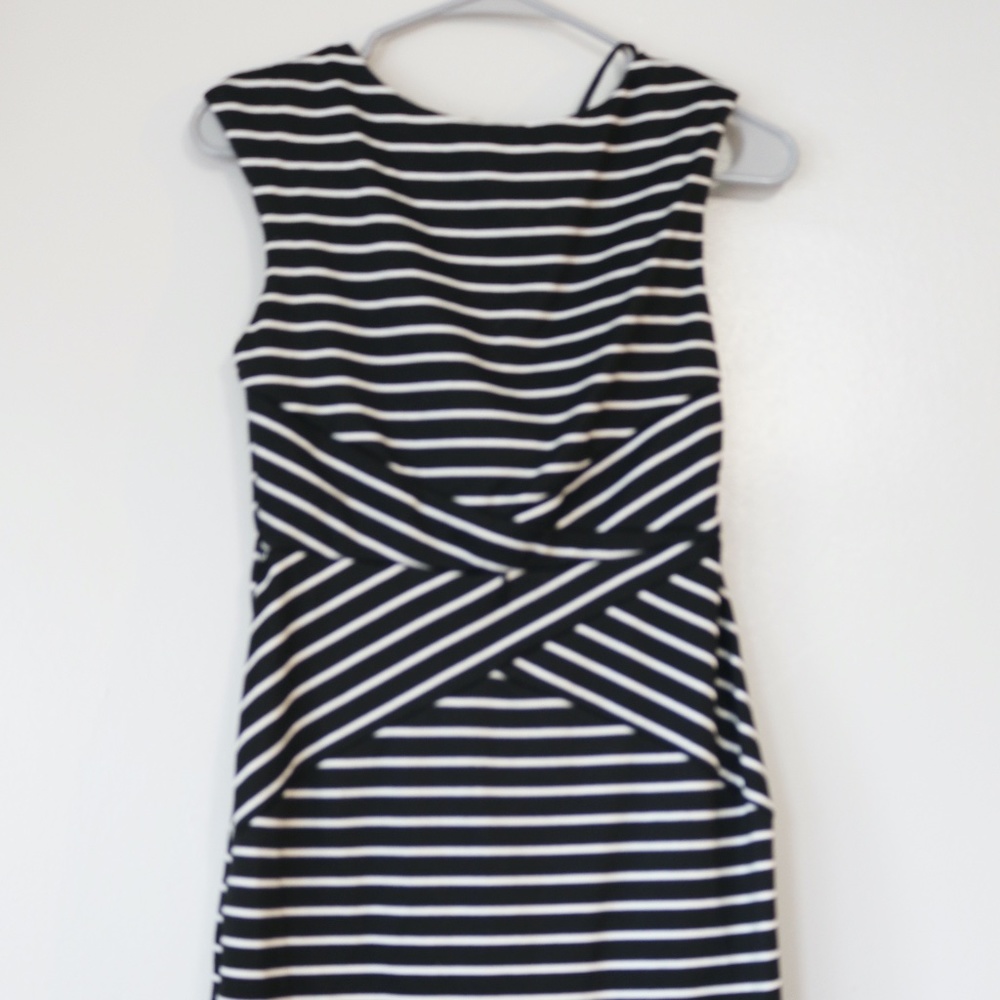 iZ byer Stretch Black and White Striped Dress - Junior Size 5 - Work Cocktail.